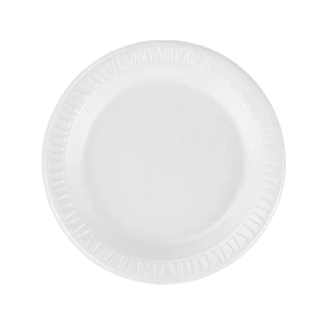 PLATE FOAM WHITE 9" PLAIN REYMA muestra-MR-PFR901