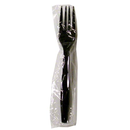 CUTLERY FORK BLACK WRAPPED HEAVY WEIGHT KARAT muestra-LO-U3520B