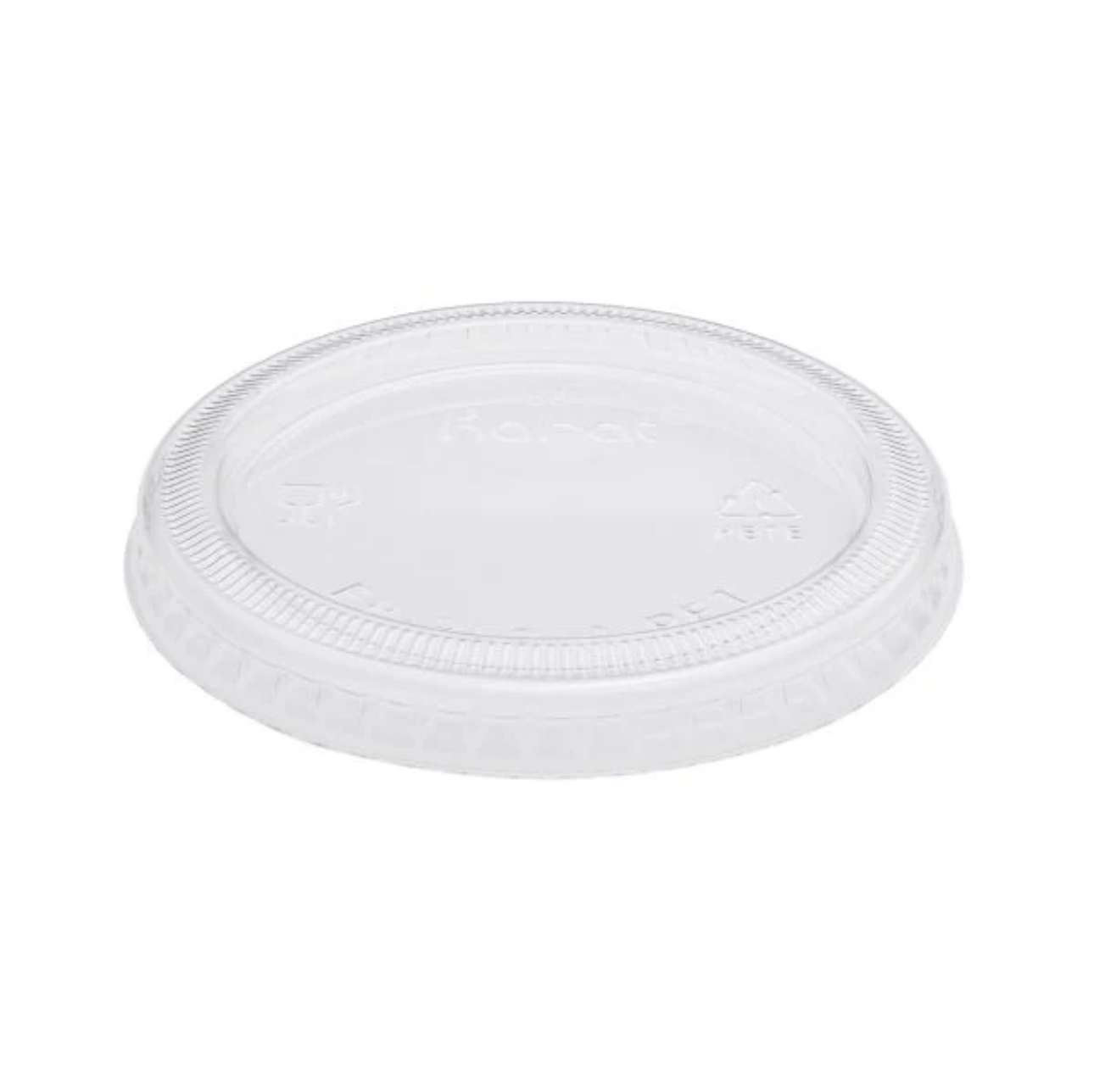 PORTION CUP LID 2 oz KARAT GREY-LO-FP-PL200-PET