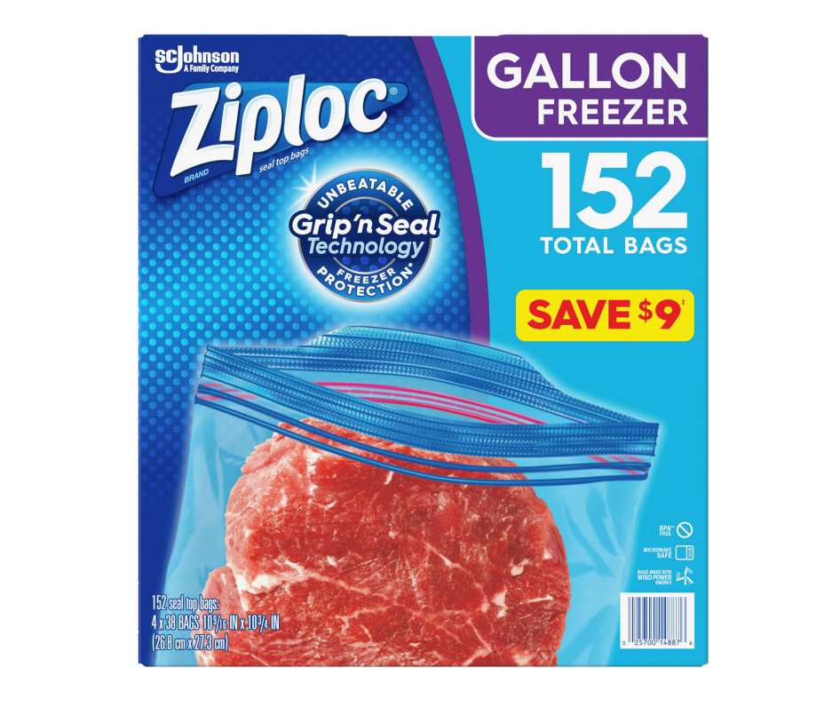 ZIPLOC BAG GALLON FREEZER OAK-SA-916198