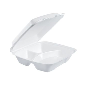 CONT FOAM WHITE 3 COMP 9.5"X9.25"X3" DART PRODEL-ES-95HT3R