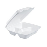 CONT FOAM WHITE 3 COMP 9.5"X9.25"X3" DART PRODEL-ES-95HT3R