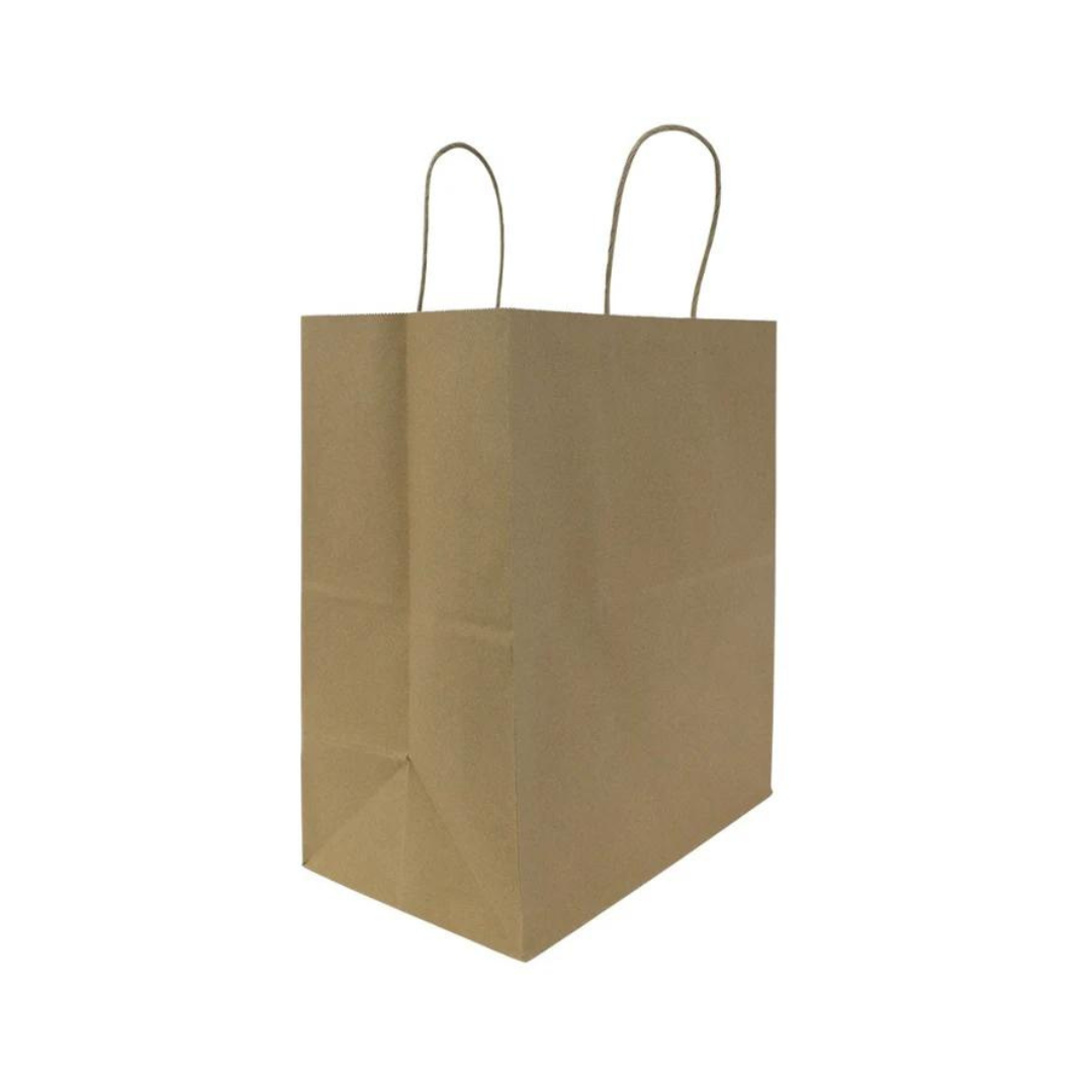 BAG PAPER SHOPPING KRAFT 12.2"X7.5"X14" INITIO-LO-FPSB120